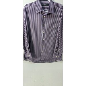Perry Ellis Portfolio Mens Large Button Down Shirt 16 32/33 Pinstripe‎